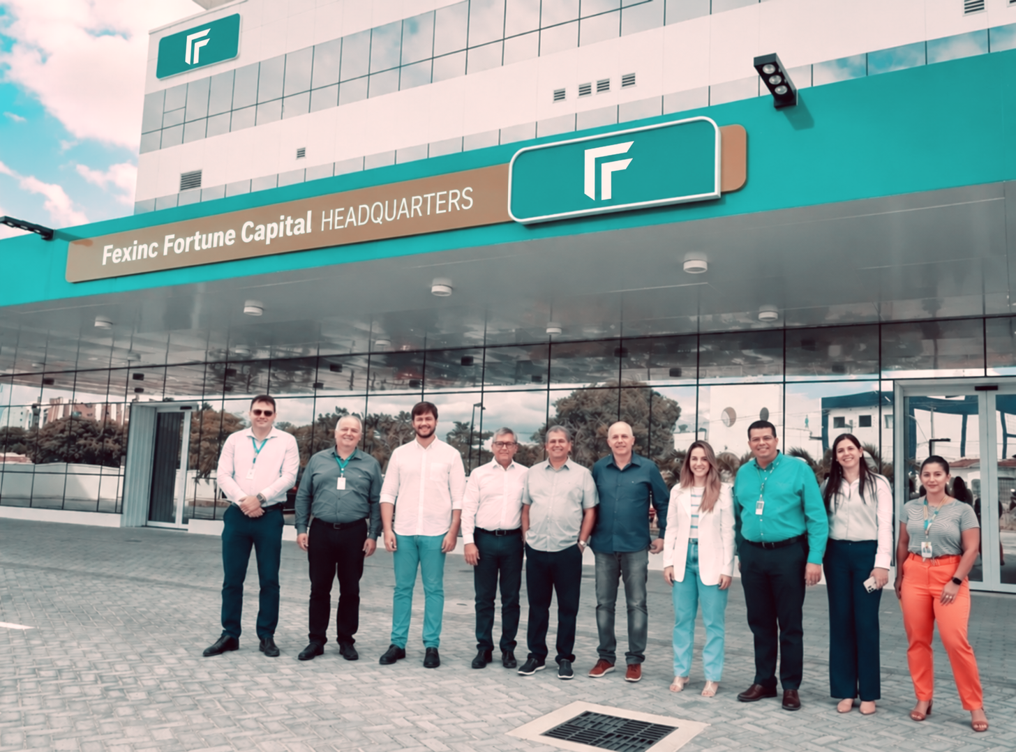 The Fexinc Fortune Capital team outside the company headquarters